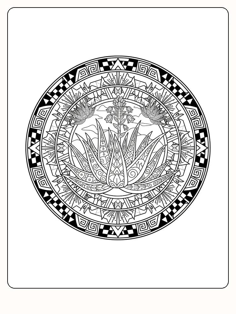 Detaillierte Mandala zum Ausmalen mit Blumen und geometrischen Mustern