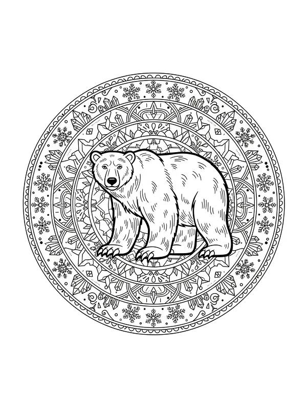 Isbjørn med mandala