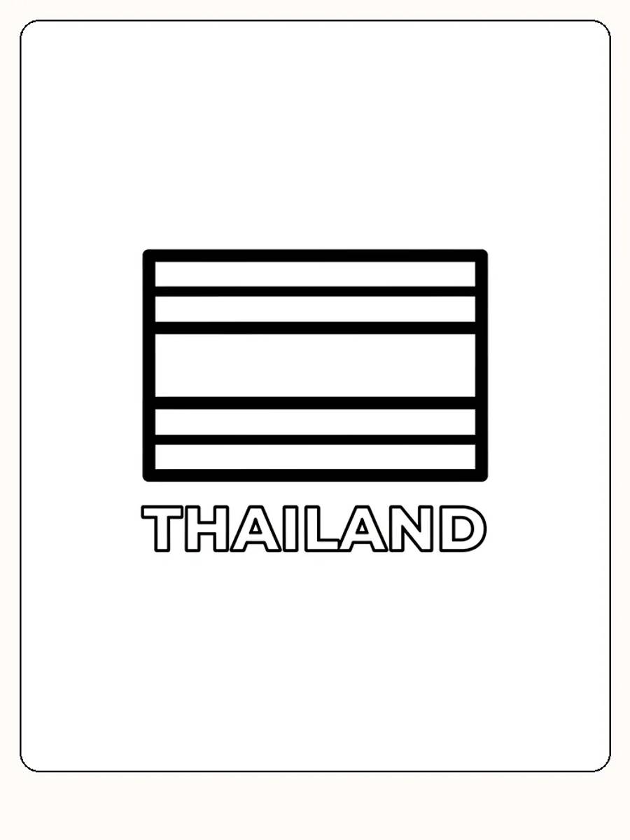 Thailands flagga med röda, vita och blå ränder, redo att målas