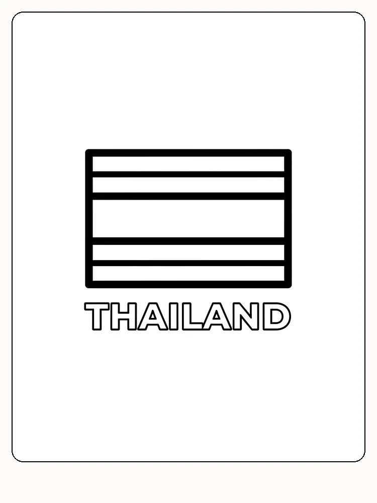 Thailands flagga med röda, vita och blå ränder, redo att målas