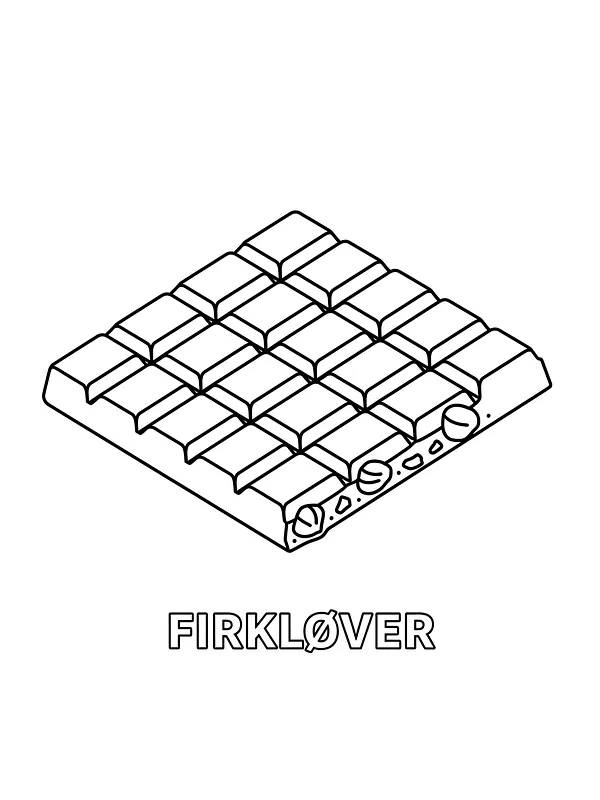 Sjokoladeplate med firkløver tekst