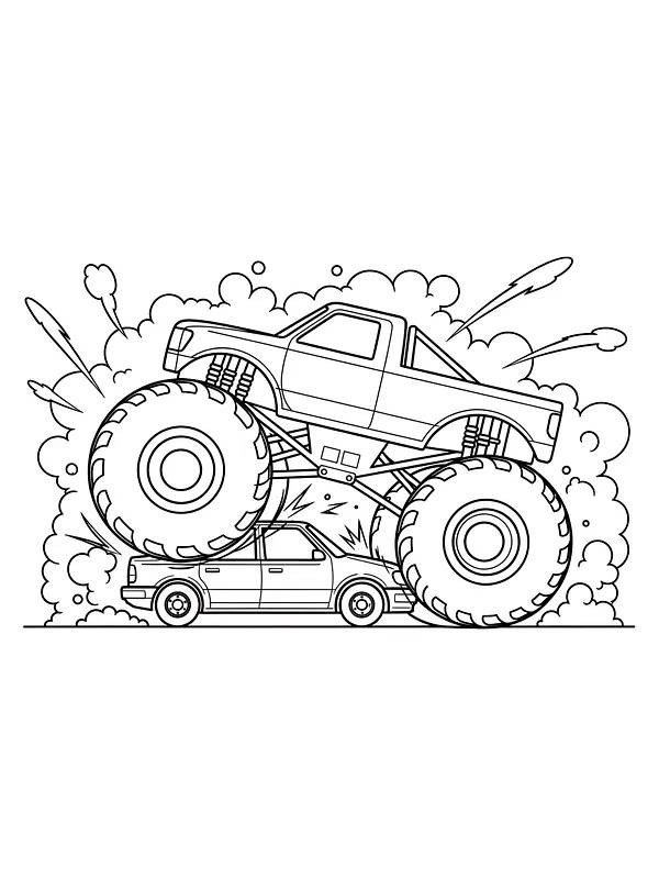 Monstertruck over bil