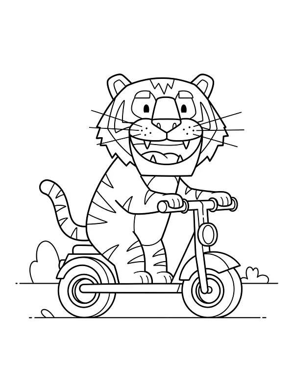 Tiger, der kører på løbehjul, underkategori