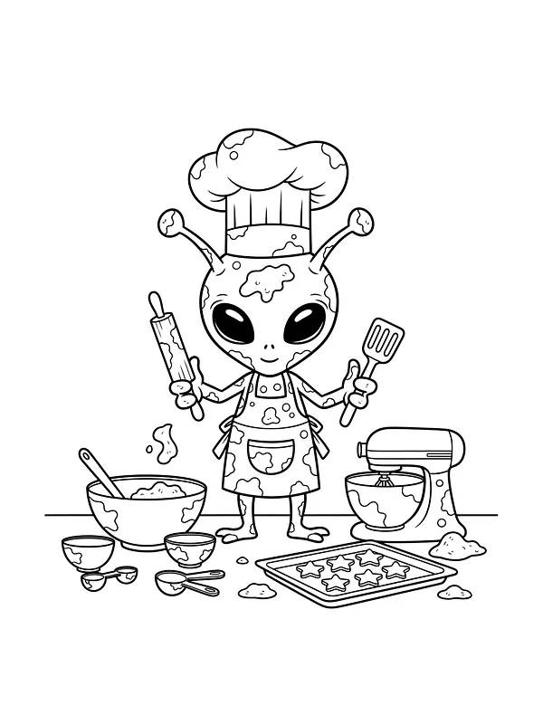 Alien-kok med køkkenudstyr