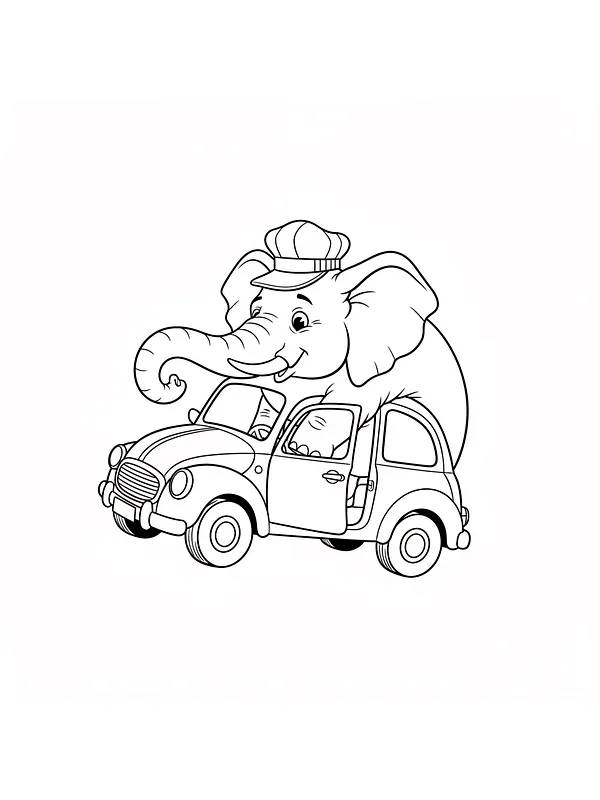 Elefant i bil med hatt, underkategori