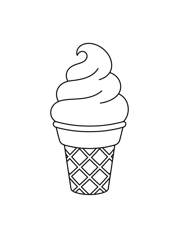 Glace à l'italienne avec une volute dans un cornet gaufré