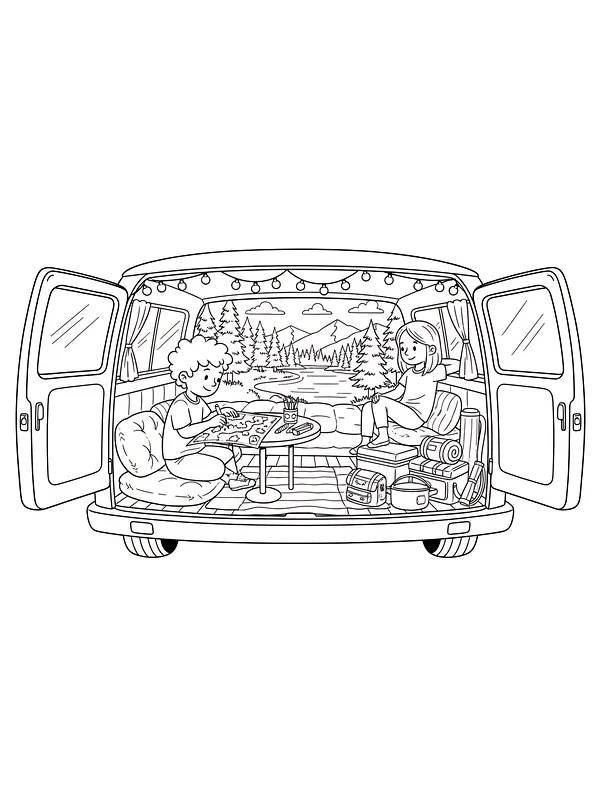 Autocamper med udsigt til naturen