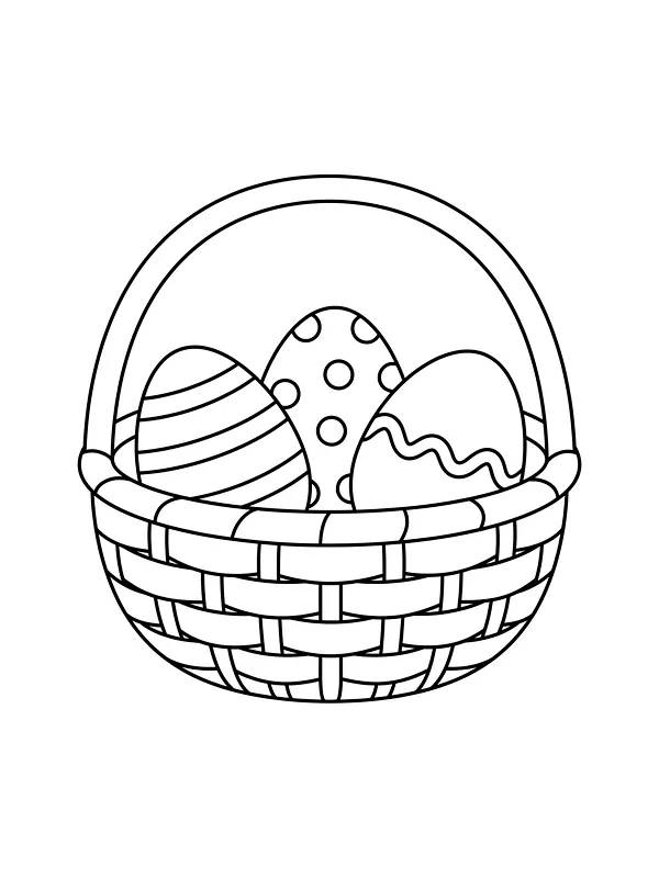 Panier de Pâques tressé avec trois œufs
