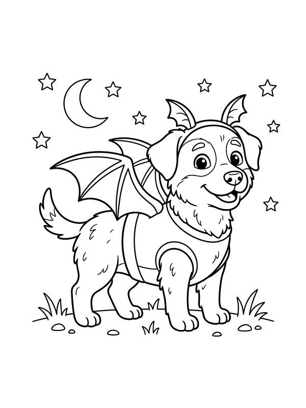 Hund i flagermuskostume til halloween