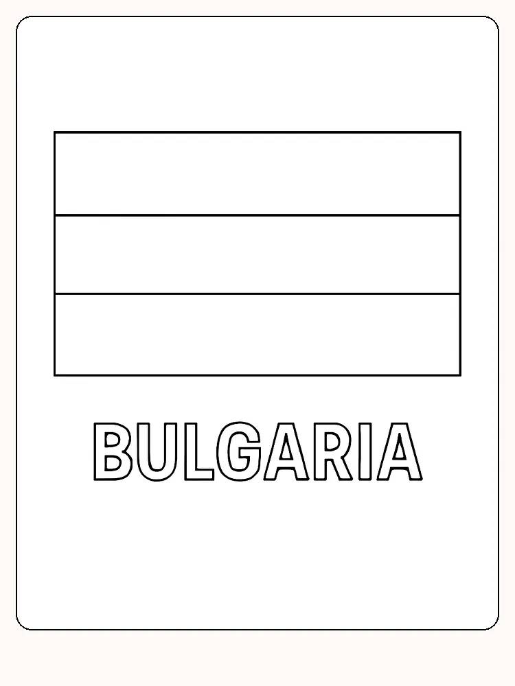 Bulgarische Flagge in Weiß, Grün und Rot, bereit zum Ausmalen