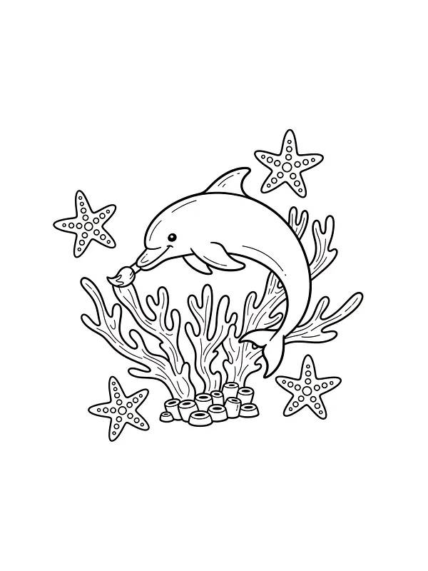 Delfin blandt koraller