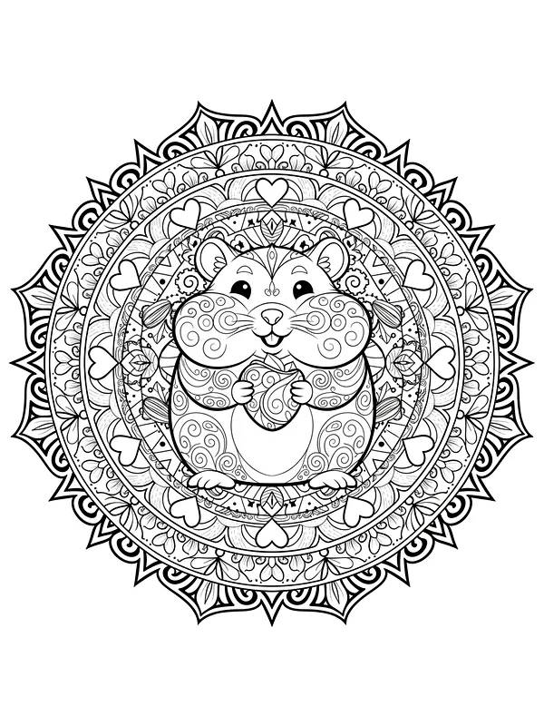 Hamster med mandala mønster