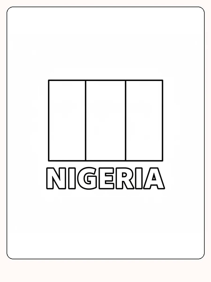 Deutsch:
Nigerias Flagge in Grün und Weiß, bereit zum Ausmalen