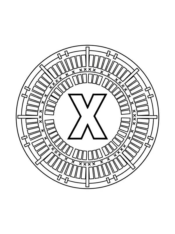 Sirkelmønster med X i midten, underkategori