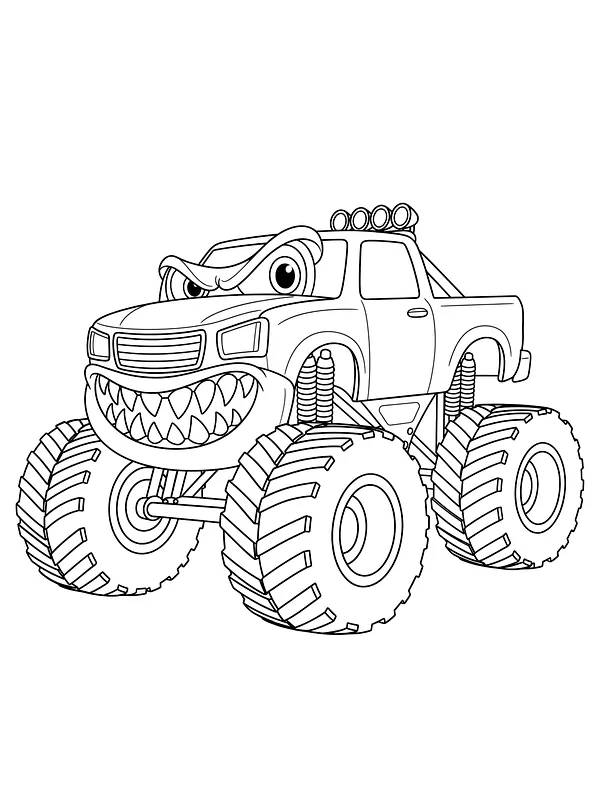 Monstertruck med sint ansikt