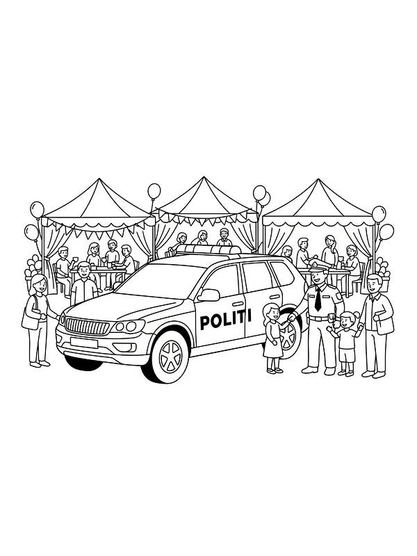 Politibil på familiefestival