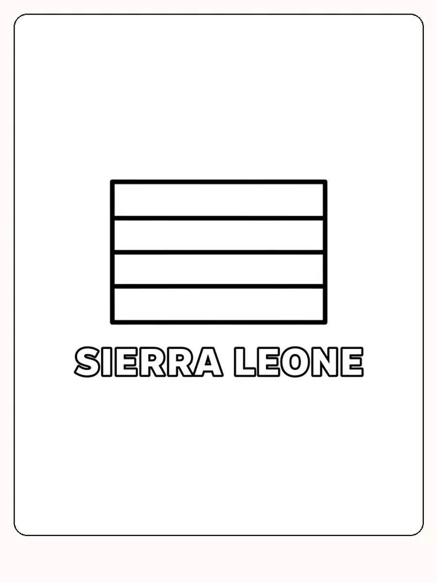 Sierra Leones flagga med grönt, vitt och blått, redo att målas