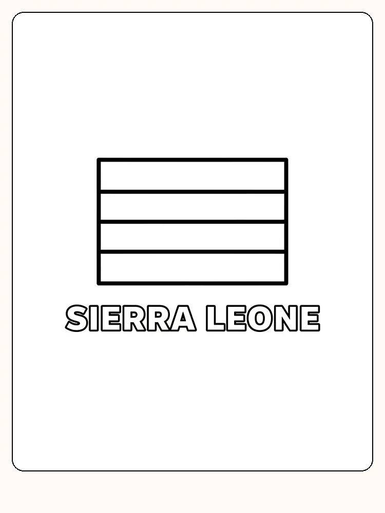 Sierra Leones flagga med grönt, vitt och blått, redo att målas