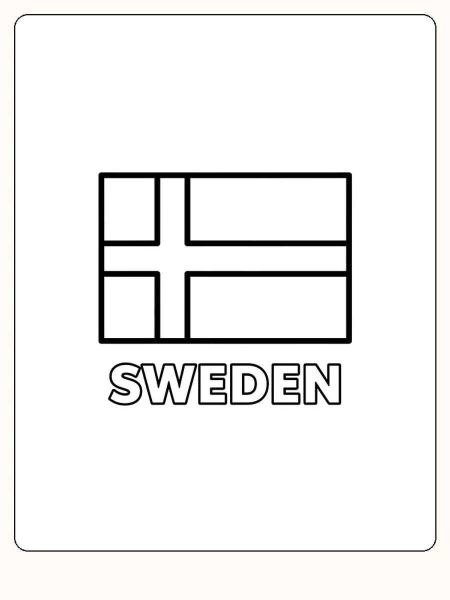 Sveriges flagga med blå bakgrund och gult nordiskt kors, redo att målas