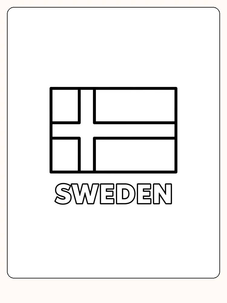 Sveriges flagga med blå bakgrund och gult nordiskt kors, redo att målas
