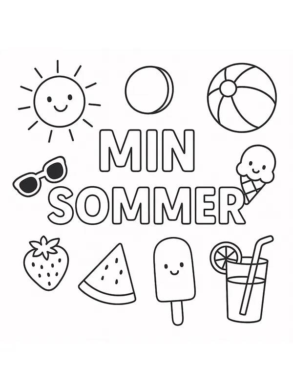 Sommerlige ikoner med tekst, underkategori