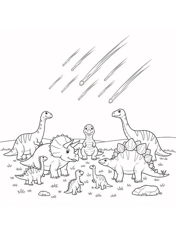 Dinosaurer ser på fallende meteorer, underkategori