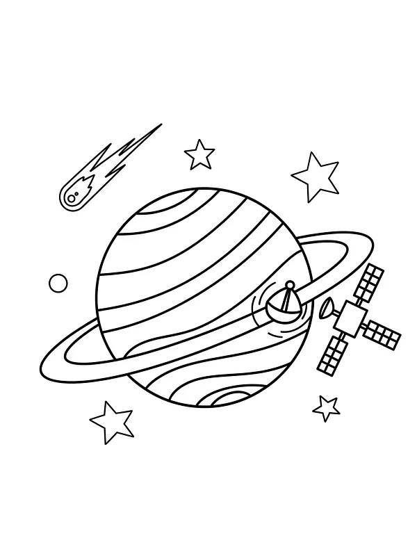 Planet med satellitt og stjerner, underkategori