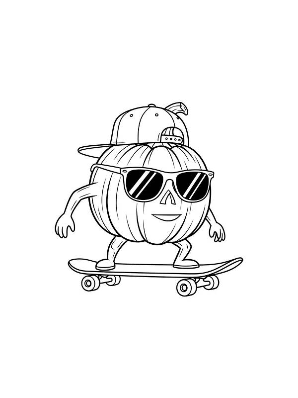 Græskar på skateboard