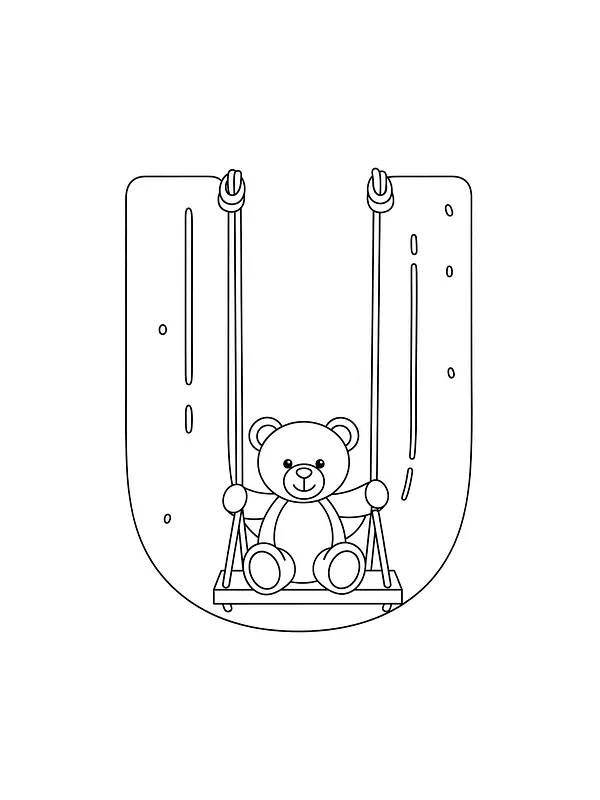 Bamse på huske med bokstav U, underkategori