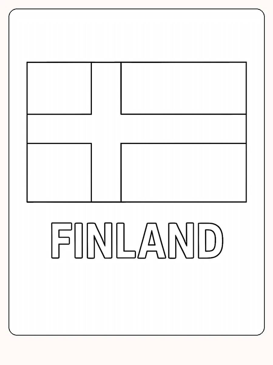 Finlands flagga med blått nordiskt kors, redo för måla.