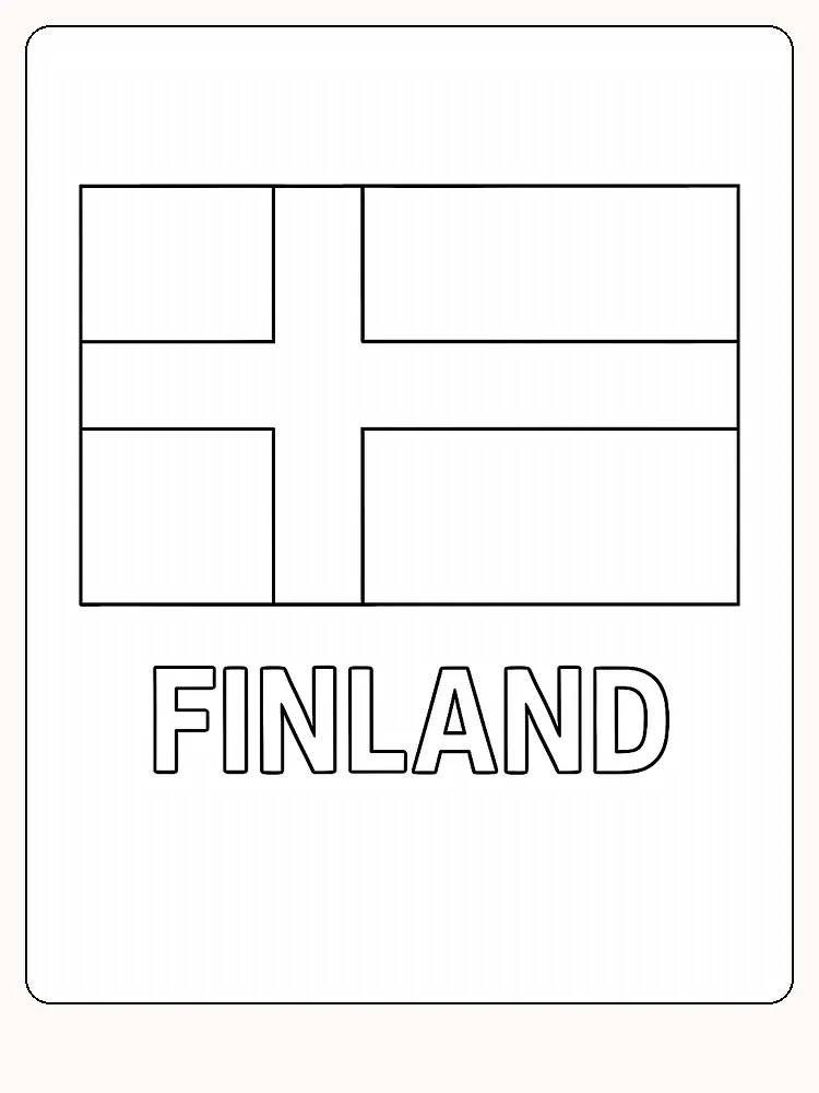 Finlands flagga med blått nordiskt kors, redo för måla.