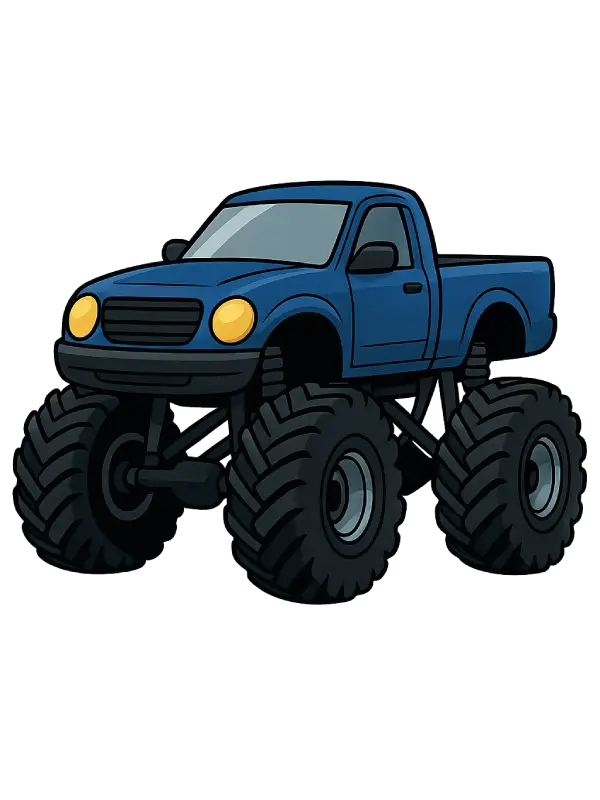forskjellige motiver av Monster Truck for å illustrerer underkategorien Monster Truck