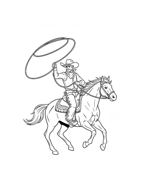 Cowboy på hest med lasso, underkategori