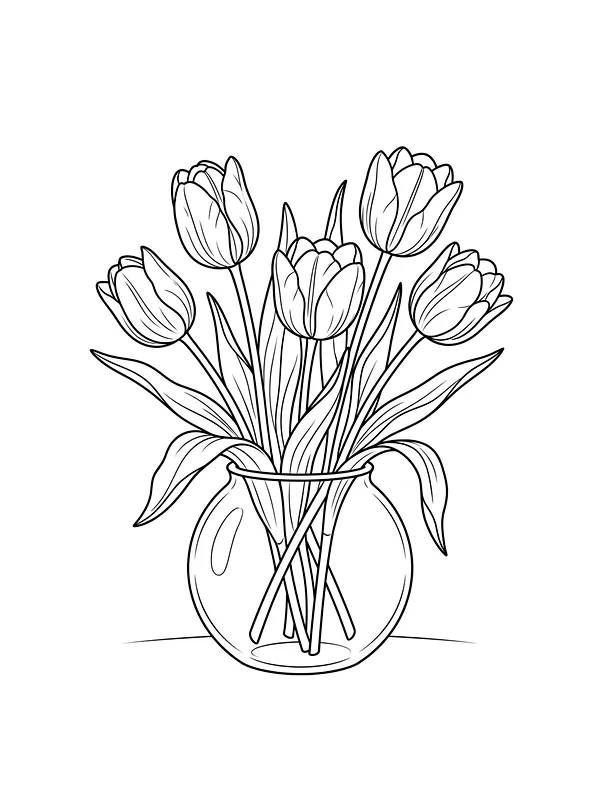 Tulipanblomster i glassvase