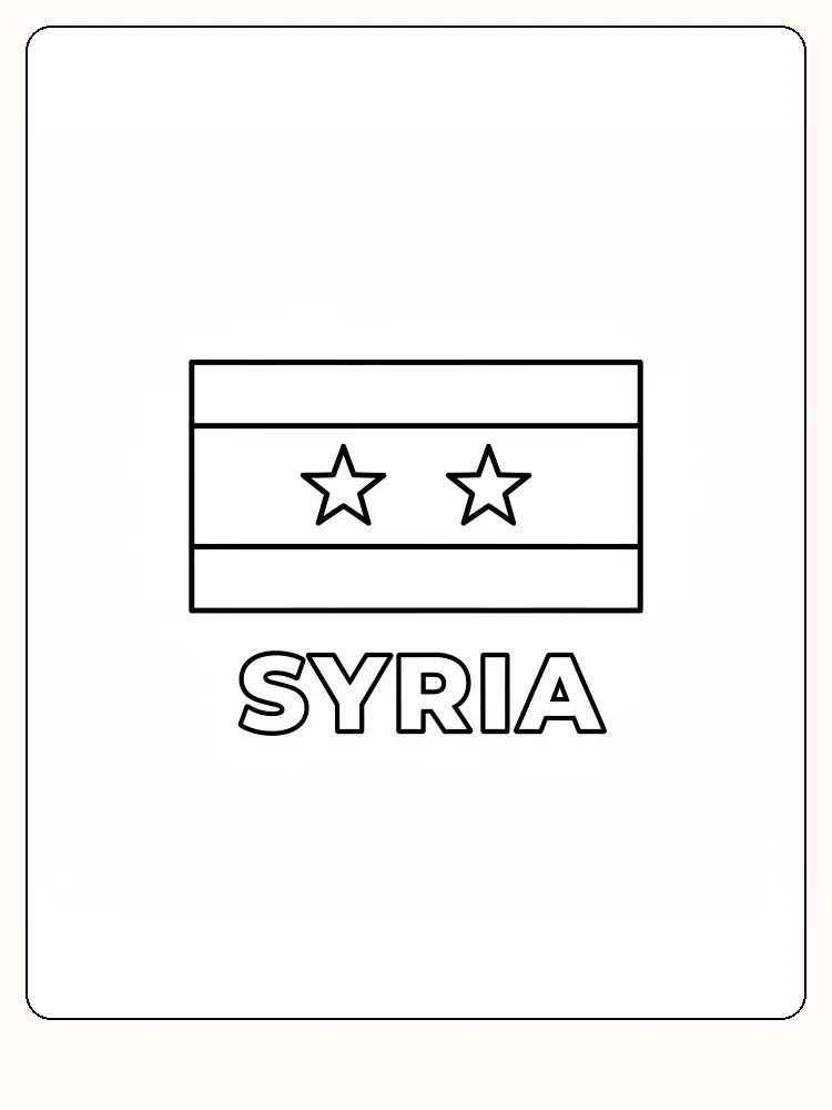 Deutsch:
Die Flagge Syriens mit zwei Sternen, bereit zum Ausmalen.