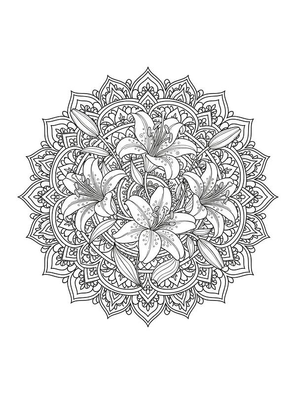 Dekorative Mandala mit Blumen, Unterkategorie