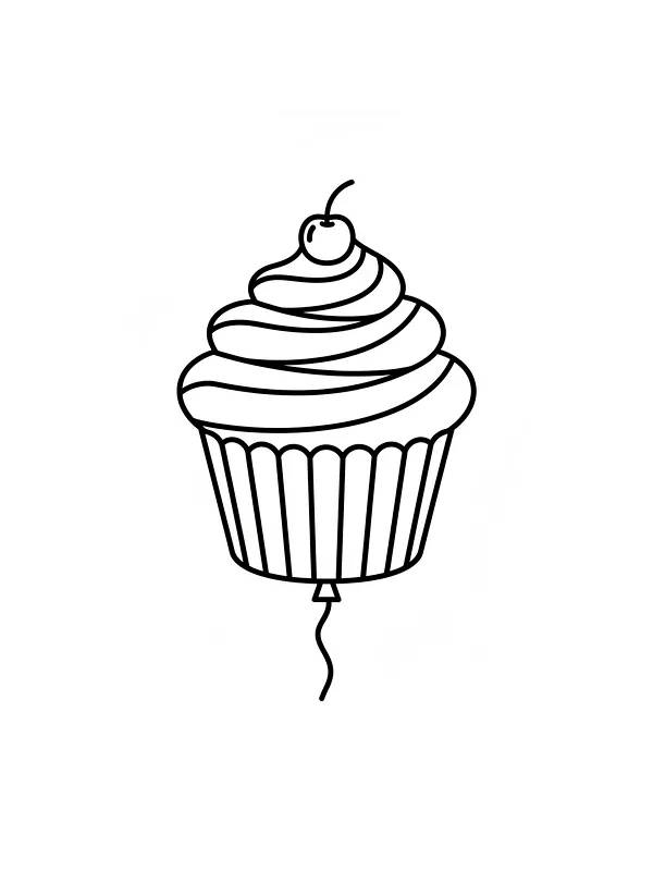 Muffin med kirsebær og ballon