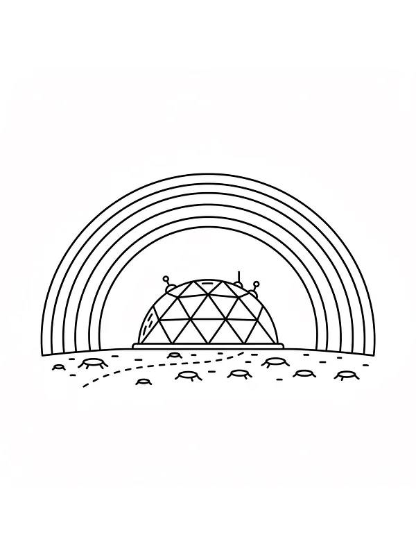Geodome med regnbue