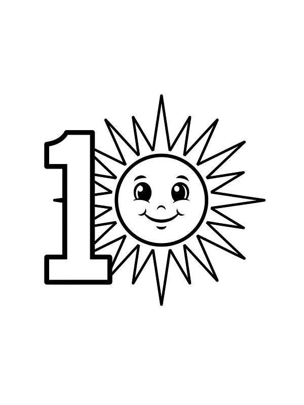 Lächelnde Sonne mit der Zahl 1, Unterkategorie