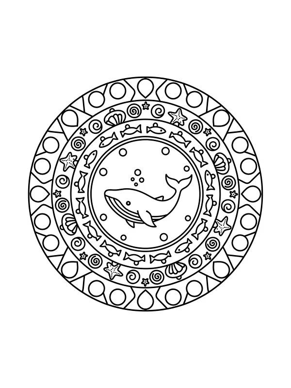 Havmandala med hval