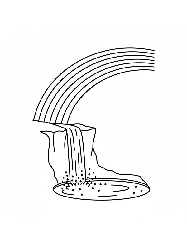 Regnbue og foss