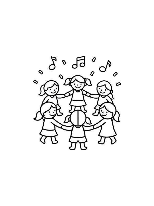 Barn som danser i ring