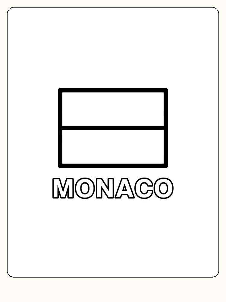 Monacos Flagge mit roter und weißer horizontaler Teilung, bereit zum Ausmalen