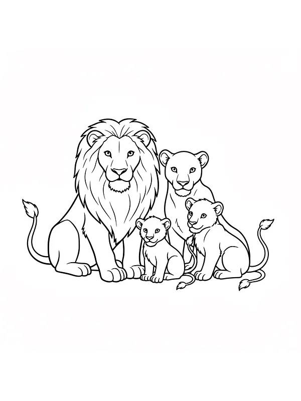 Løvefamilie med fire løver, underkategori