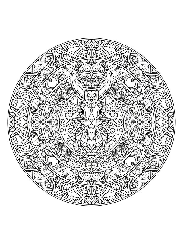 Detaljert kaninmandala