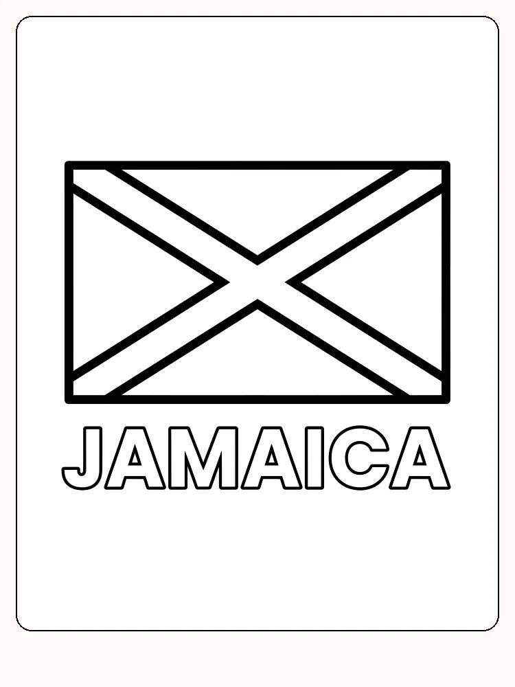 Jamaicas flagga med grönt, svart och ett gult kryss, redo att målas