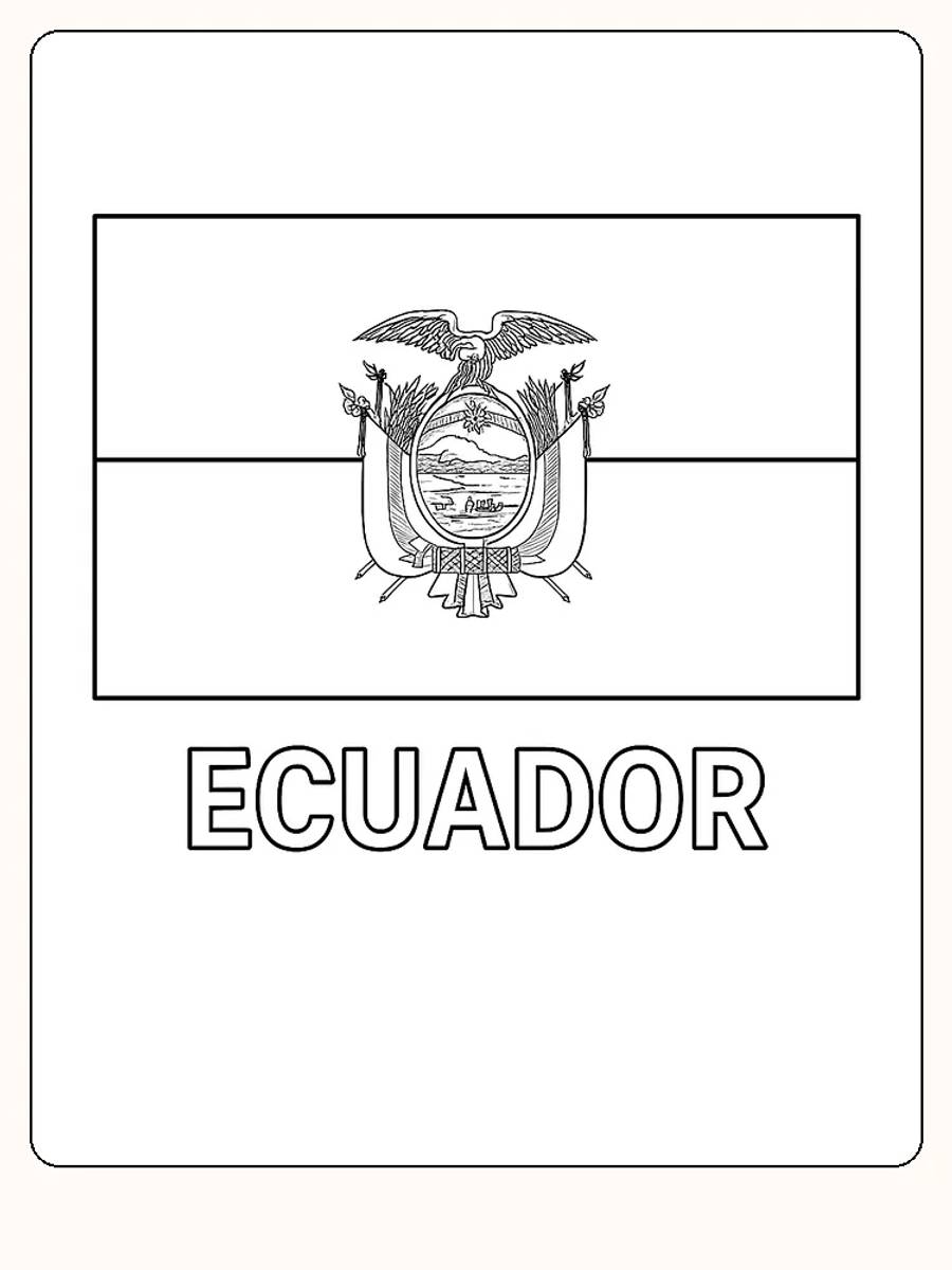 Ecuadors flagga med gult, blått och rött, redo för måla.