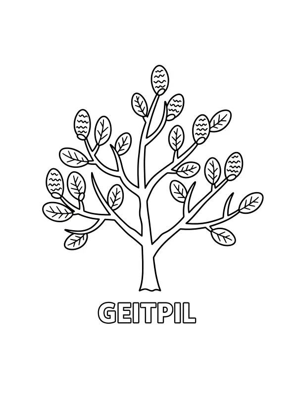 Geitpil med blader