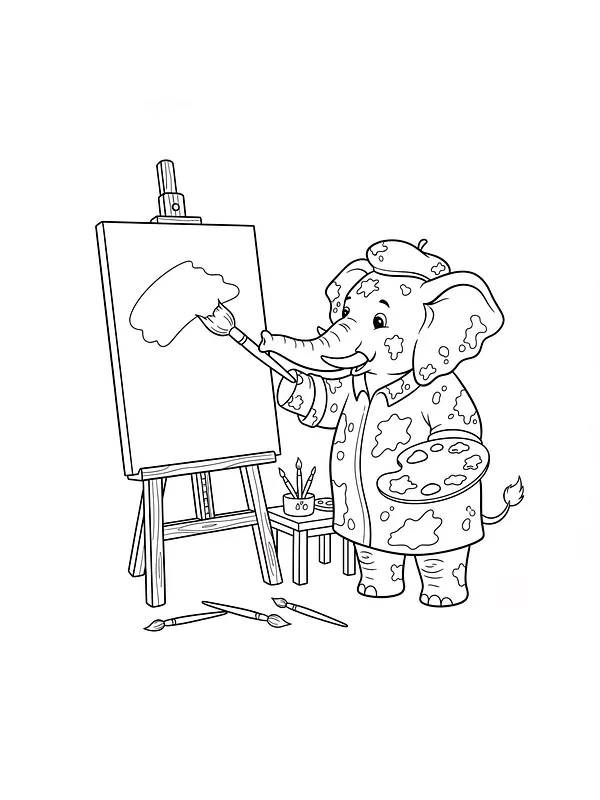 Elefant som maler, underkategori