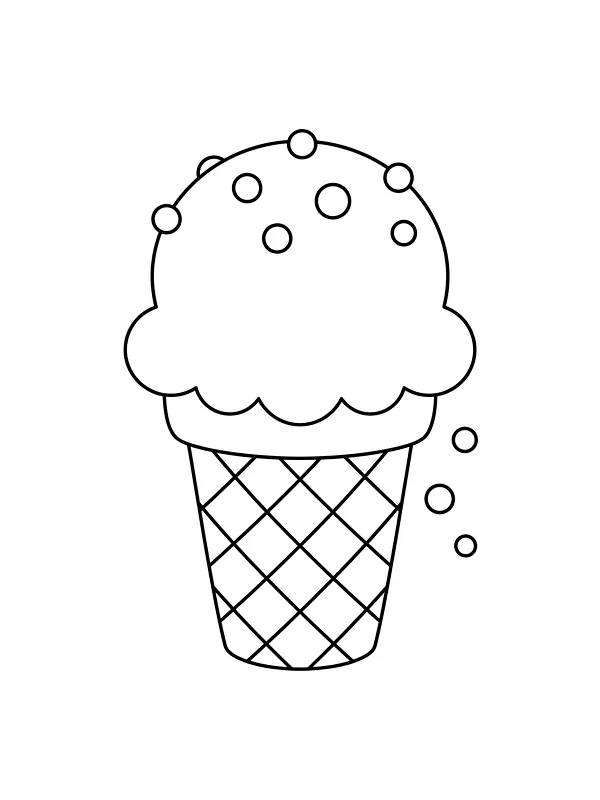 Glace aux perles en sucre dans un cornet gaufré